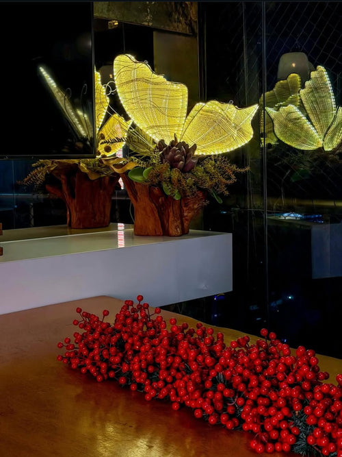 Enfeite asa de anjo com led